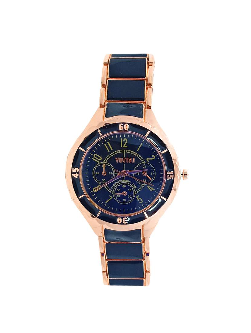 blue stainless steel watch