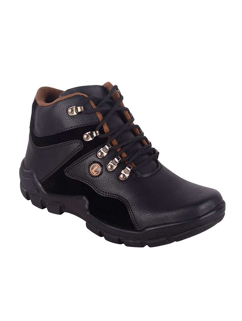 black lace up hiking boots