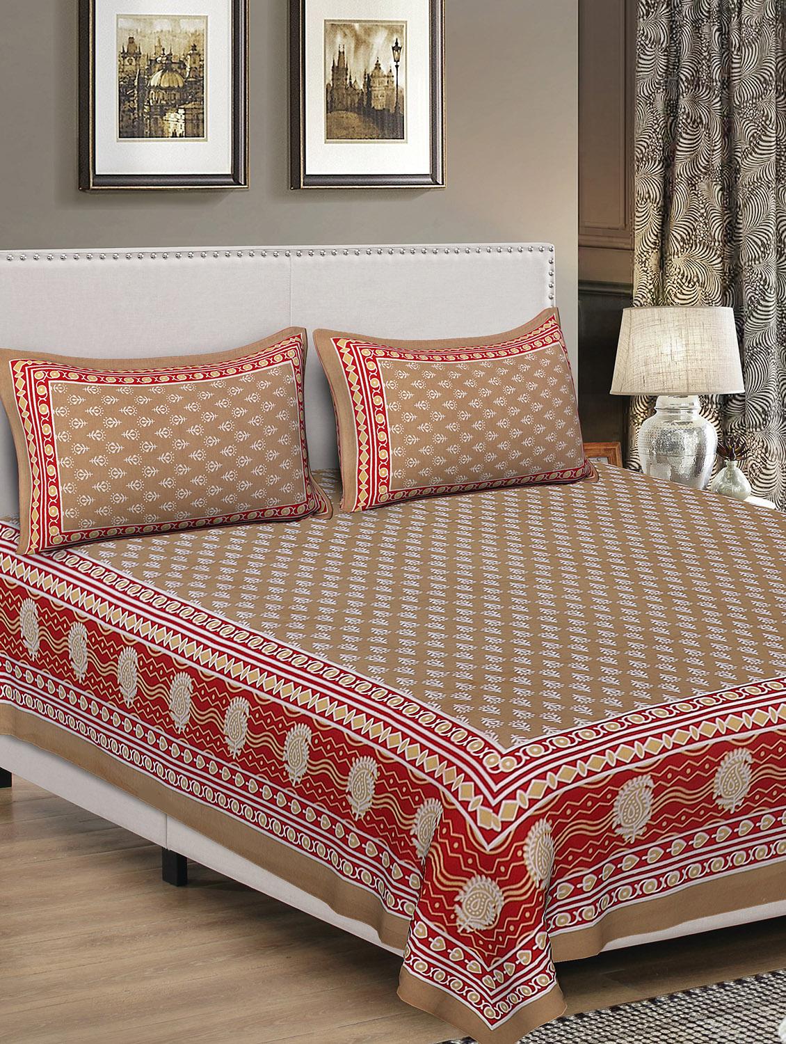 rajasthani traditional double bedsheet with 2 pillow covers - 15084609 - Zoom Image - 0