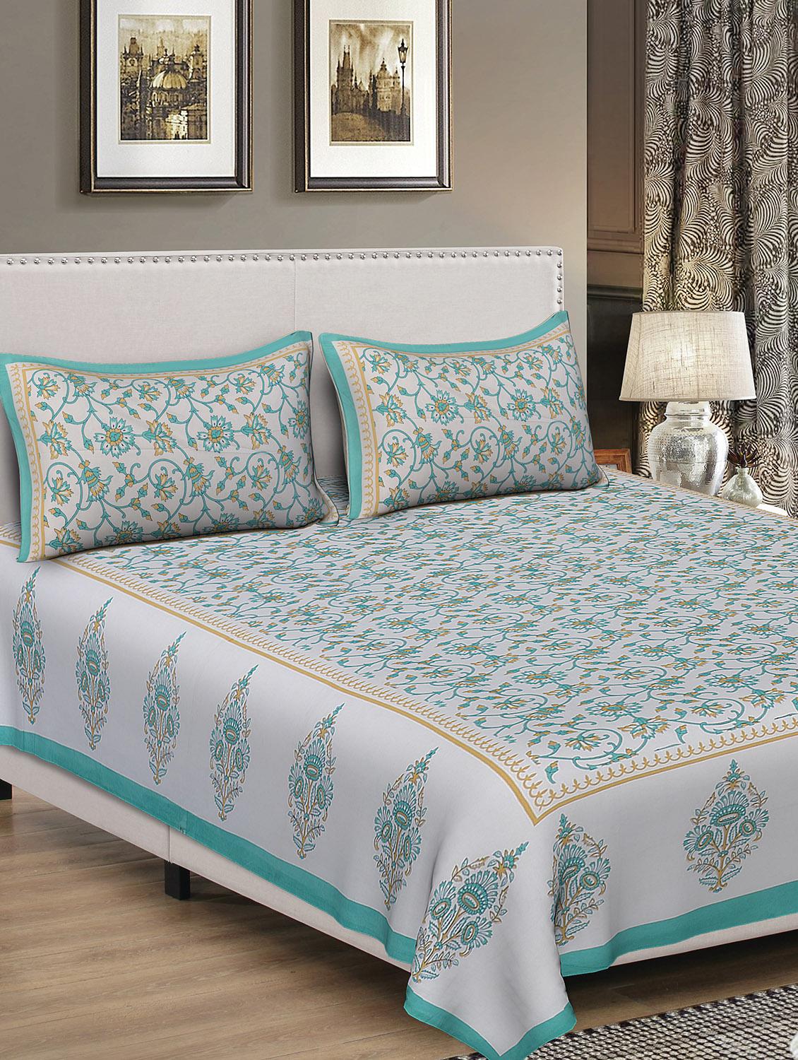 rajasthani traditional single bedsheet with 2 pillow covers - 15084621 - Zoom Image - 0