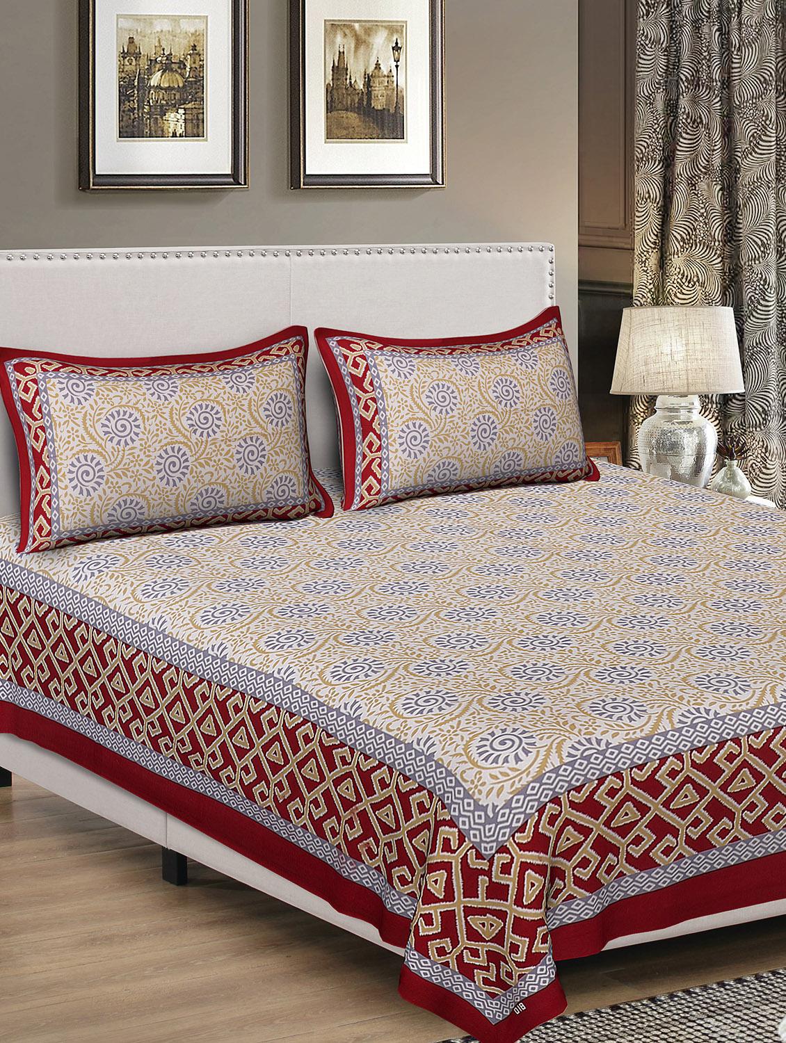 rajasthani traditional single bedsheet with 2 pillow covers - 15084634 - Zoom Image - 0