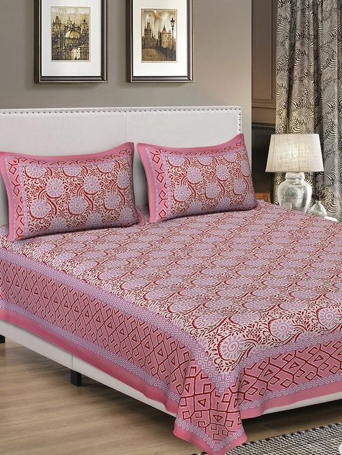 rajasthani traditional single bedsheet with 2 pillow covers - 15084637 - Standard Image - 0