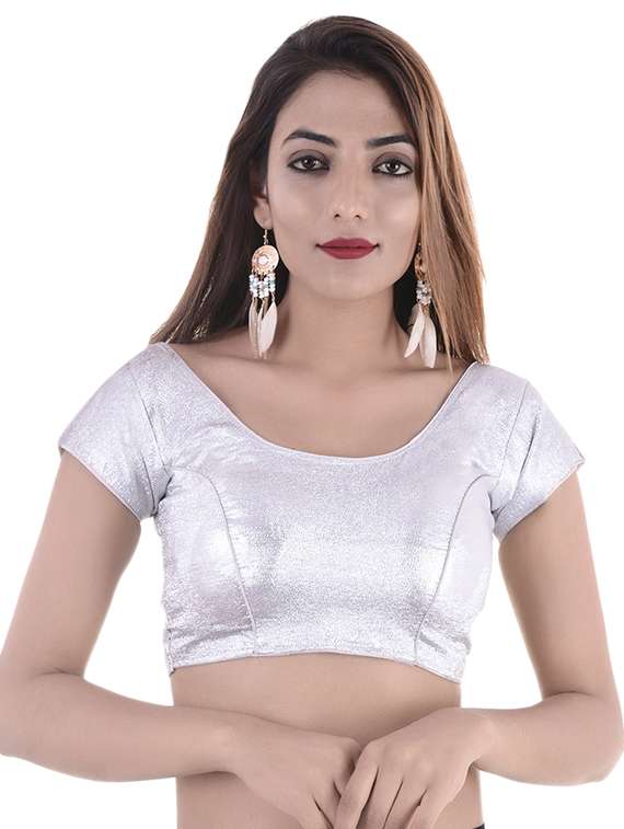 silver brocade blouse