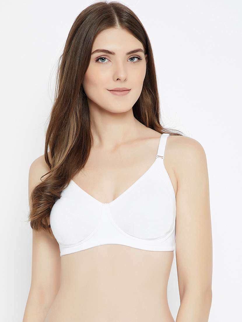 Buy online Solid White Cotton Bra from lingerie for Women by C9