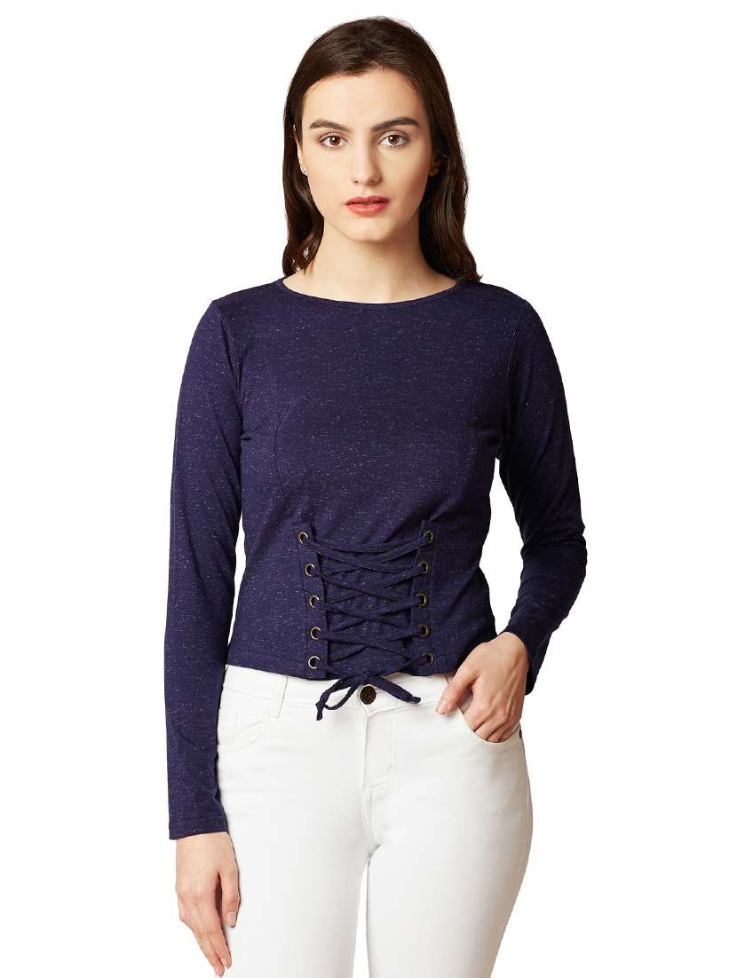 eyelet lace-up corset top