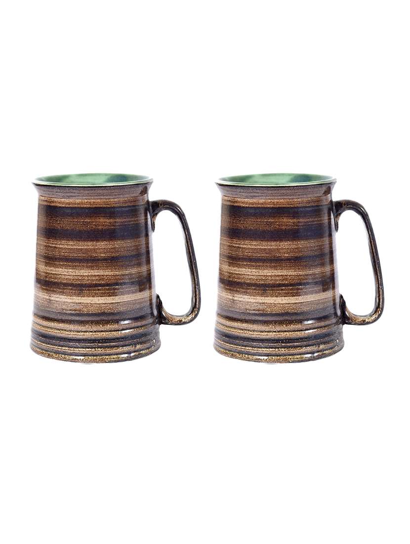 Ceramic Hand Painted  Mug Set (Set Of 2)