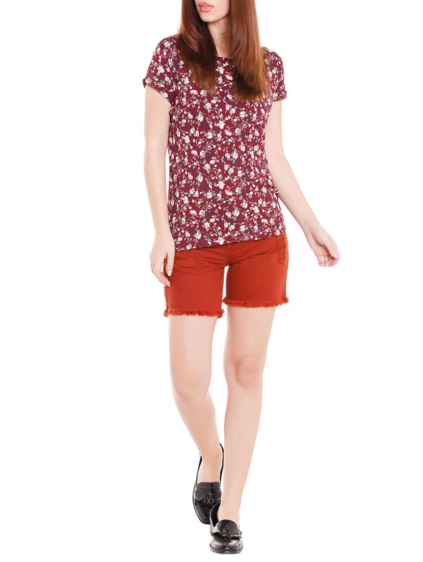 orange denim frayed shorts - 15086827 - Standard Image - 3