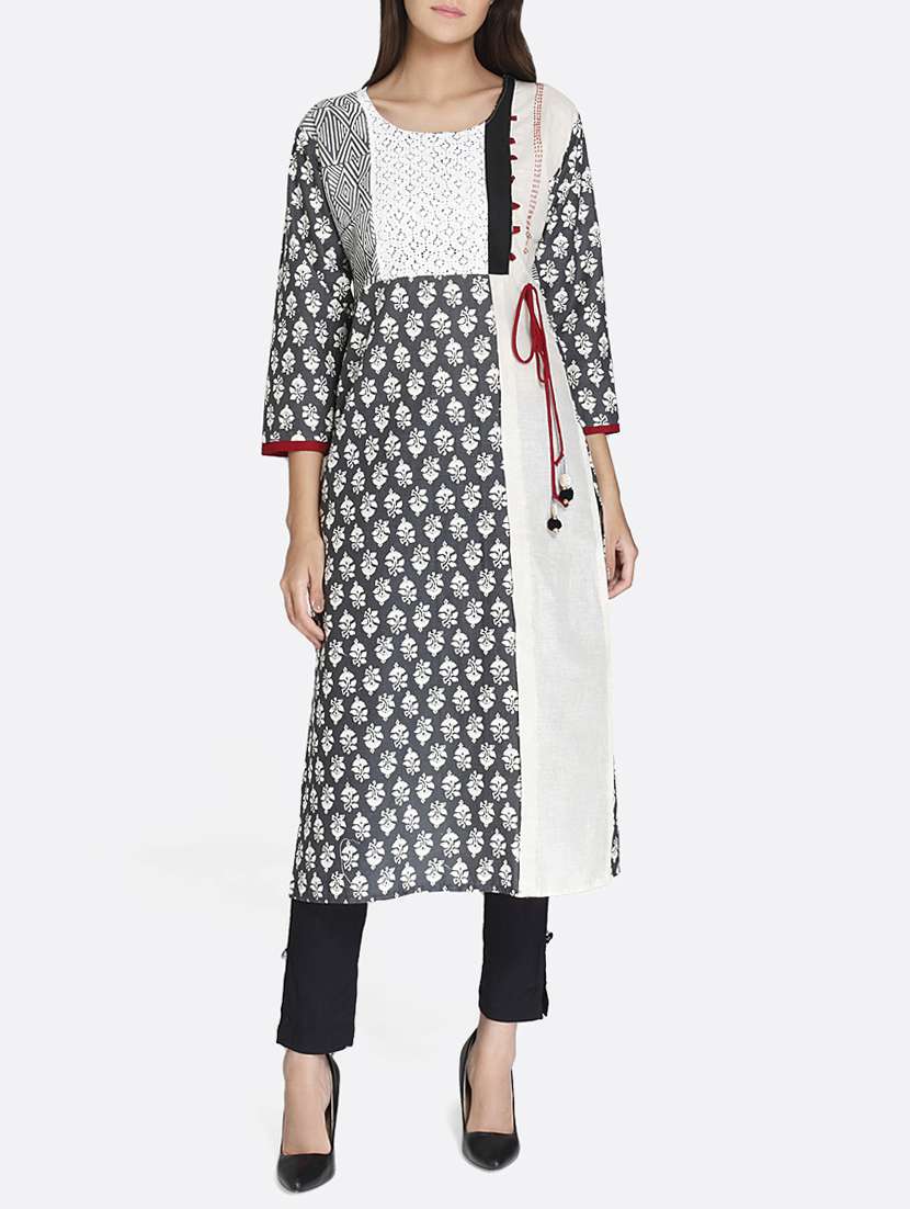 white cotton straight kurta