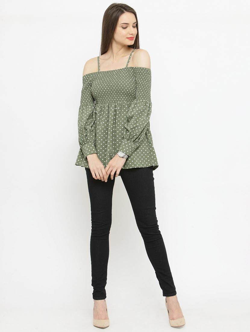 grey polka dot cotton top - 15093467 - Standard Image - 3