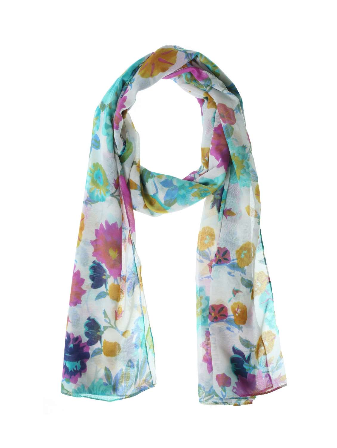 white polyester scarf