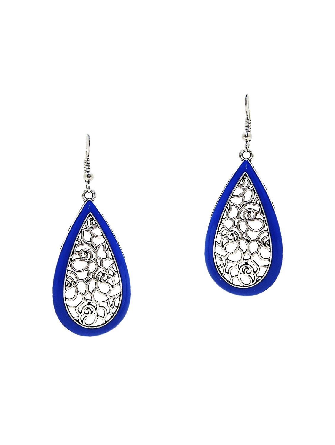 blue metal drop earring - 15095740 - Zoom Image - 0