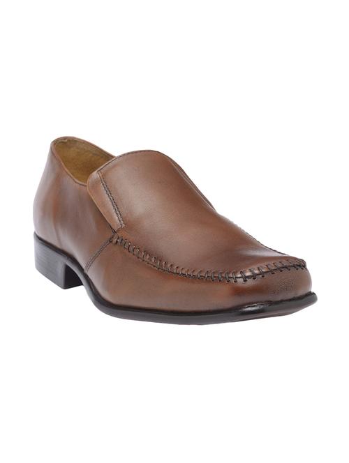 tan leather formal slip on - 15101042 - Standard Image - 0