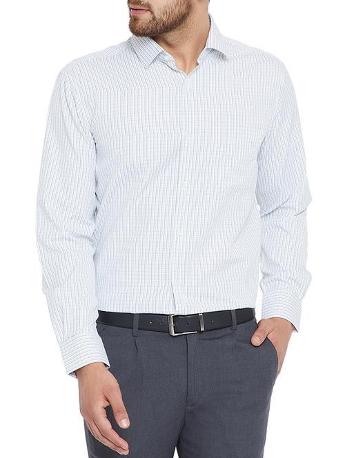 grey cotton formal shirt - 15102856 - Standard Image - 0