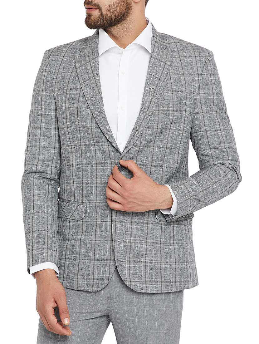 grey wool formal blazer