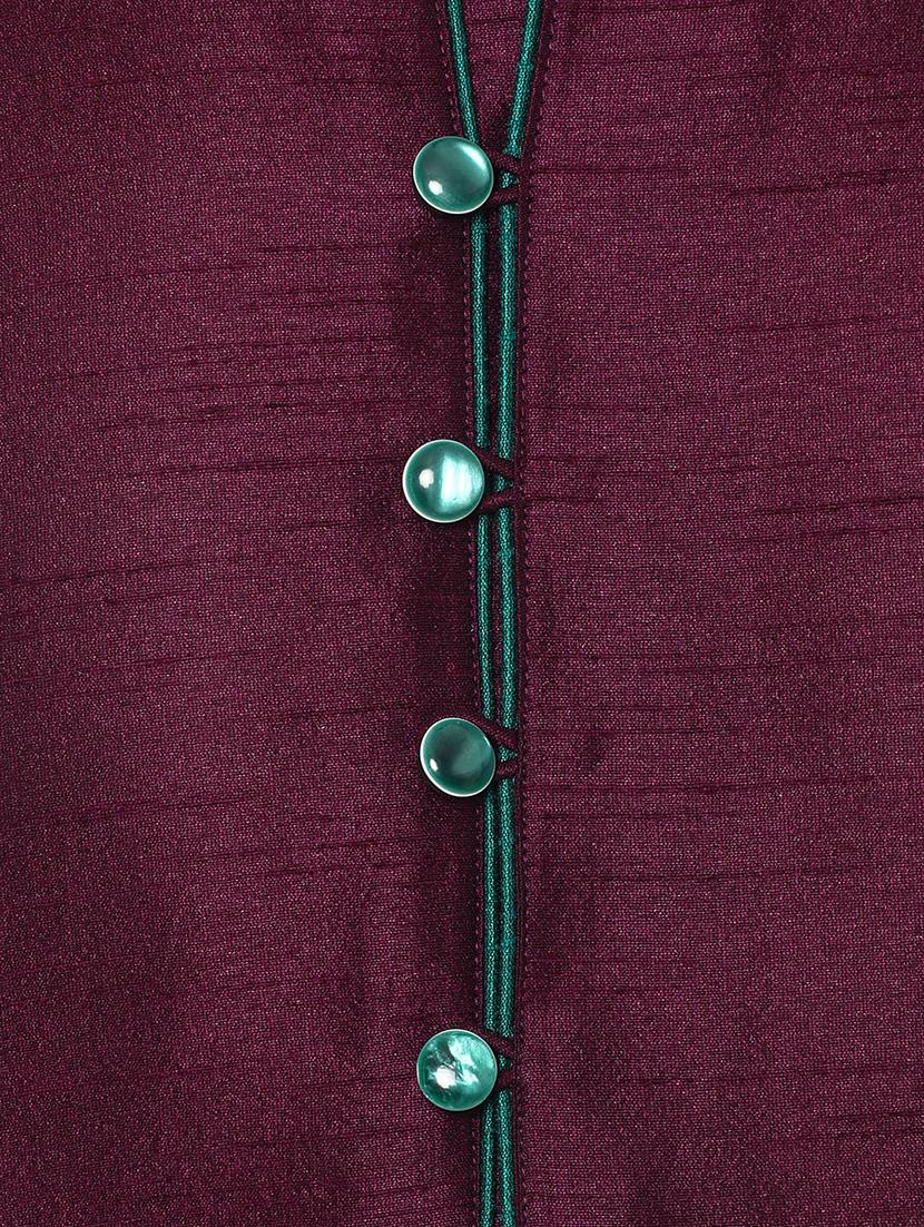 purple silk blend kurta pyjama set - 15107174 - Standard Image - 3