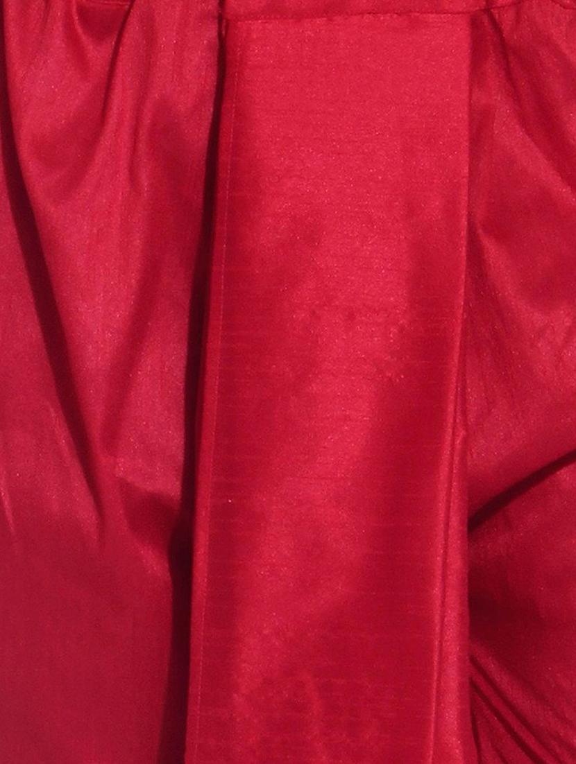 red silk blend dhoti - 15107186 - Standard Image - 3
