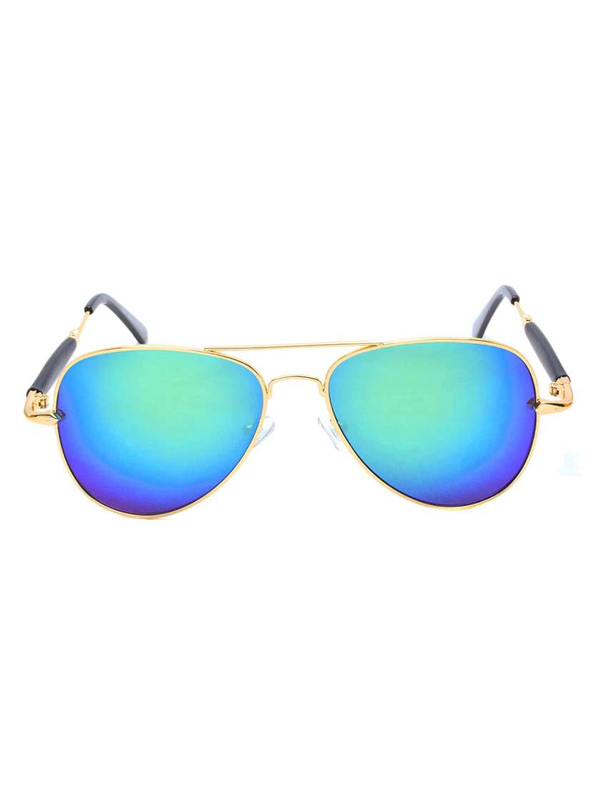 stacle flash mirror rubber temple pilot sunglasses (st10502|56|blue mirrored lens)