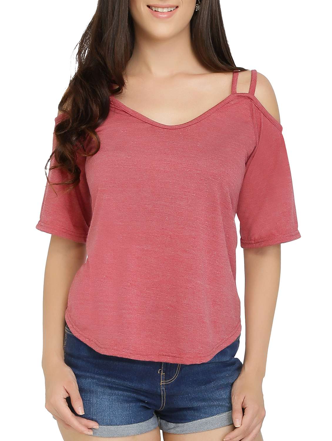  cold shoulder strappy top