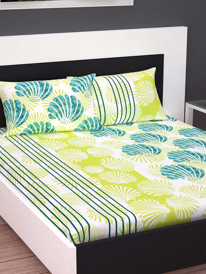 100% cotton 144 tc double bedsheet with 2 pillow covers