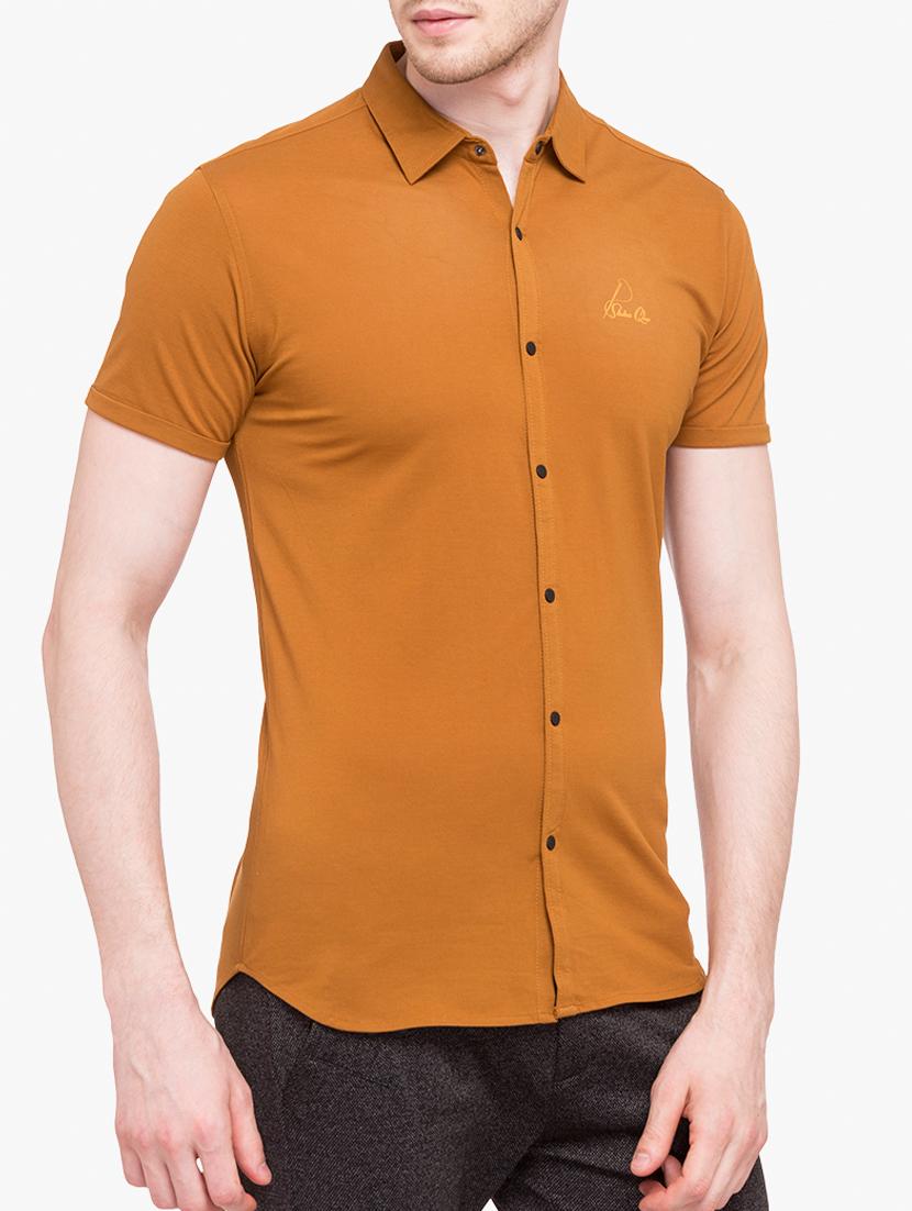 orange cotton blend casual shirt - 15113404 - Zoom Image - 0