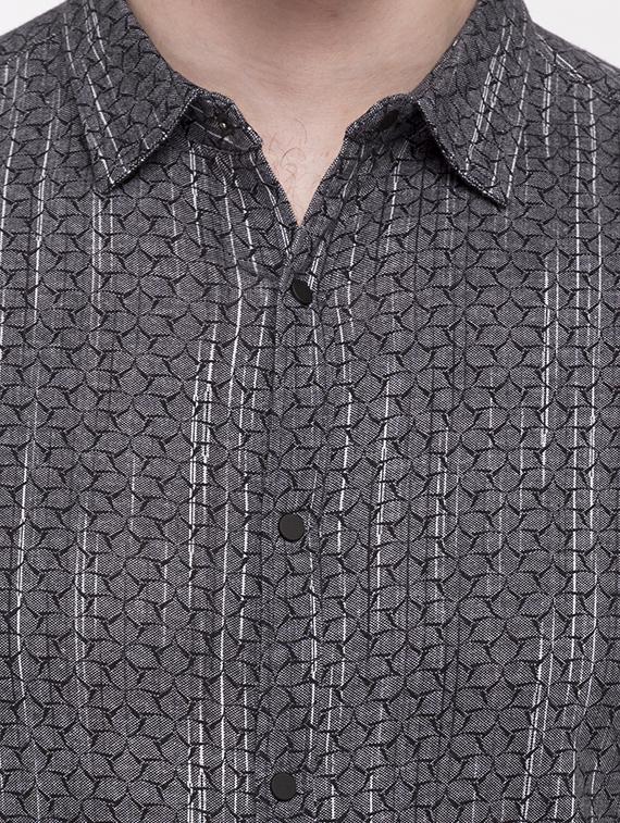 grey cotton casual shirt - 15113406 - Standard Image - 3
