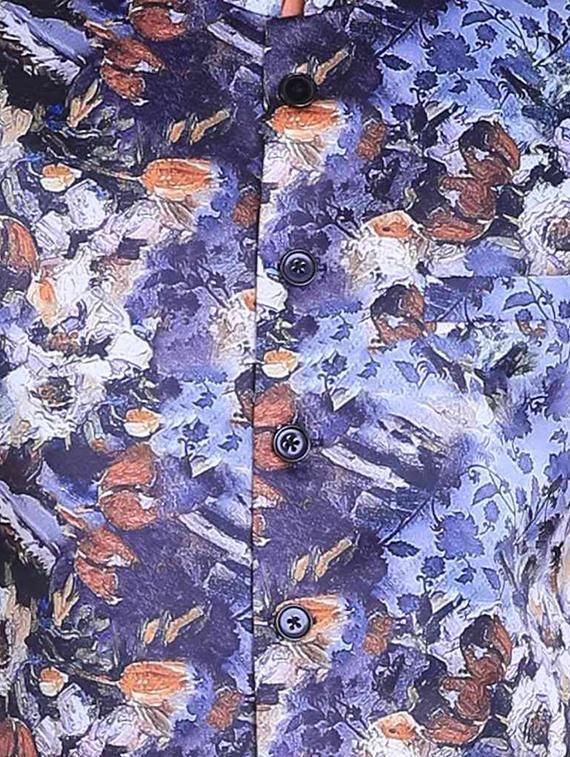 blue silk nehru jacket - 15116220 - Standard Image - 3