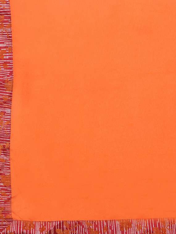 orange georgette half and half saree - 15116585 - Standard Image - 3