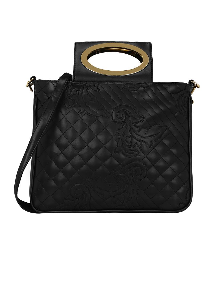 black leatherette  regular sling bag - 15116741 -  Zoom Image - 0