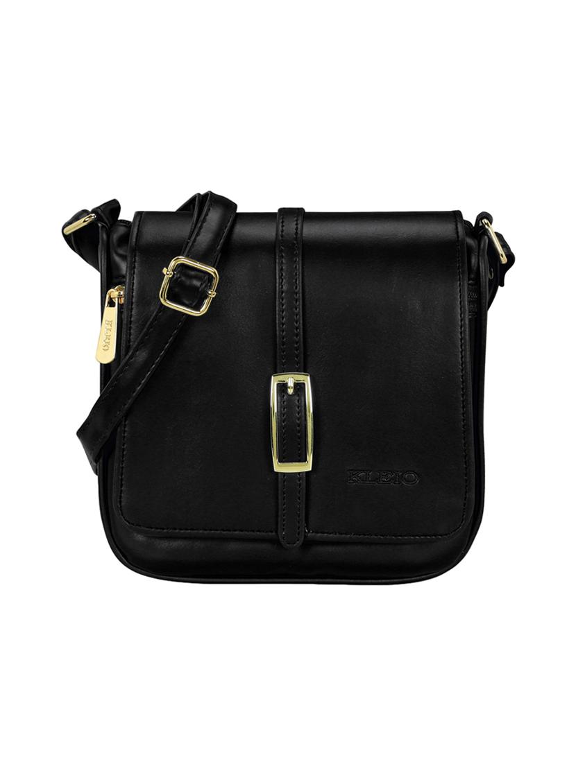 black leatherette  regular sling bag - 15116742 -  Zoom Image - 0