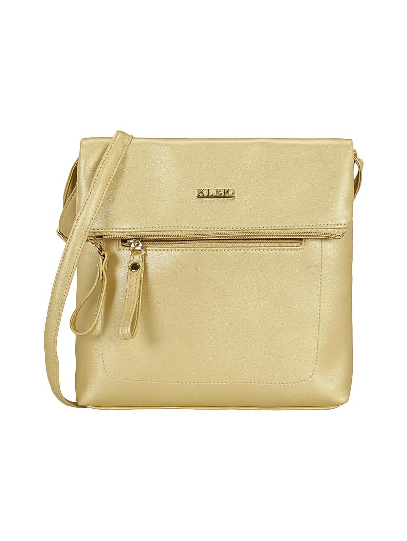 gold leatherette  regular sling bag - 15116774 -  Zoom Image - 0