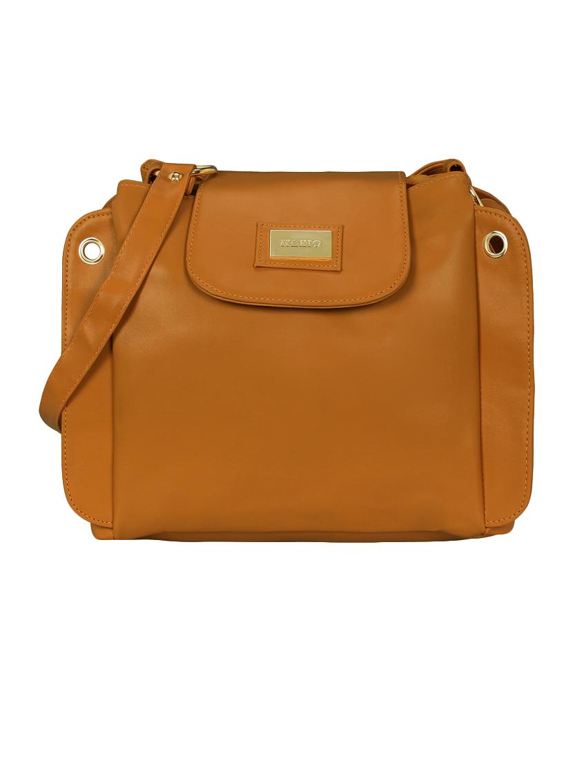 tan leatherette regular sling bag - 15116990 -  Zoom Image - 0