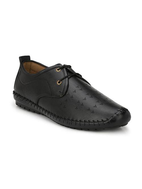 black leatherette lace up shoes - 15121094 -  Standard Image - 0