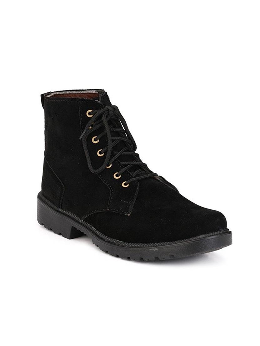 black suede high ankle boot - 15121179 - Zoom Image - 0