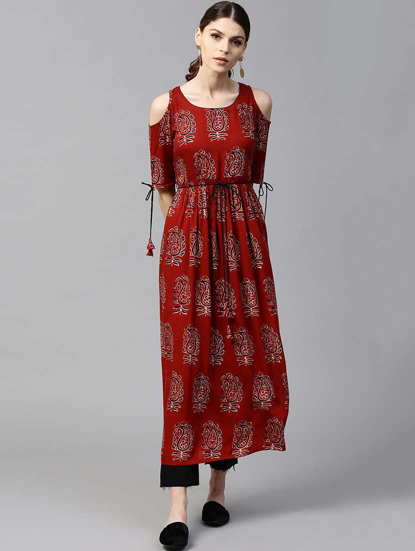 cold shoulder flared kurta