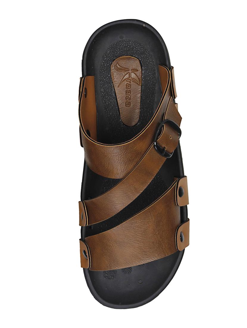 tan leatherette slip on slipper - 15123531 - Standard Image - 3