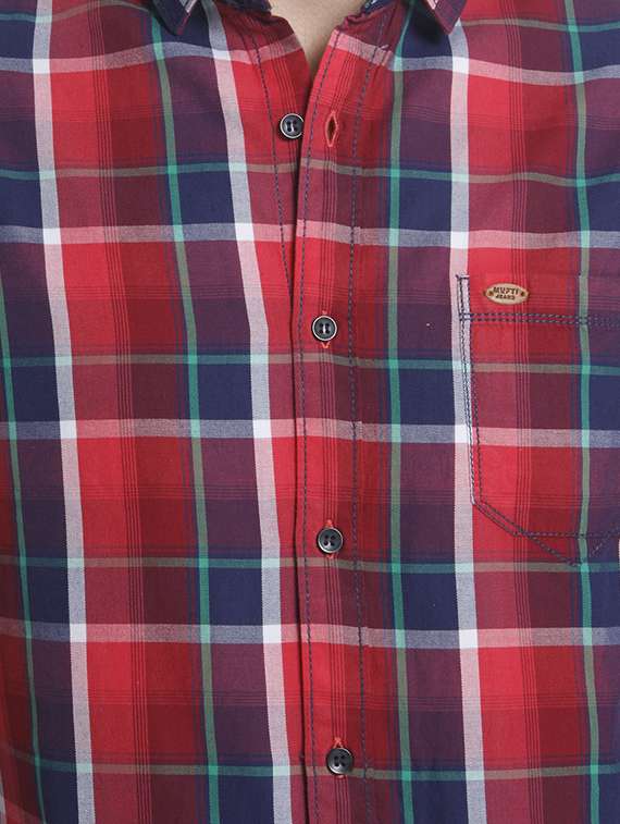 red cotton casual shirt - 15124521 -  Standard Image - 3