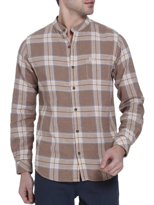 brown cotton casual shirt - 15124535 - Standard Image - 0