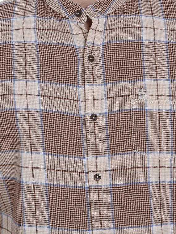 brown cotton casual shirt - 15124535 - Standard Image - 3
