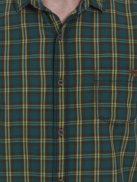 green cotton casual shirt - 15124539 - Standard Image - 3