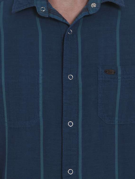 blue cotton casual shirt - 15124543 -  Standard Image - 3