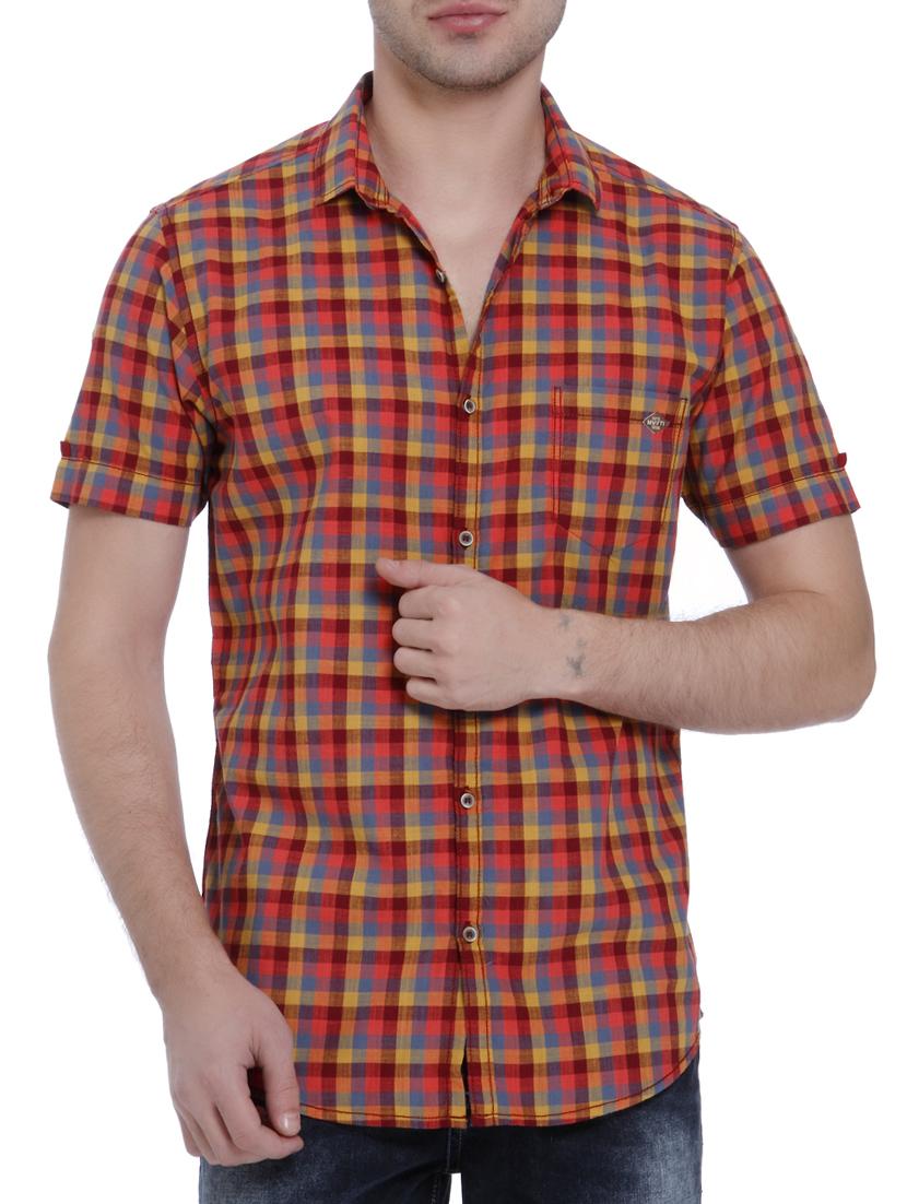 red cotton casual shirt - 15124547 - Zoom Image - 0