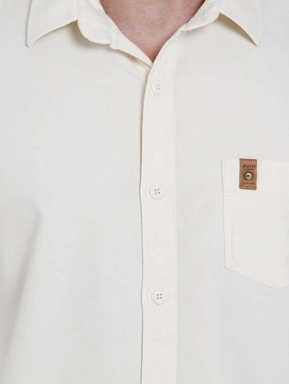 white cotton casual shirt - 15124550 -  Standard Image - 3