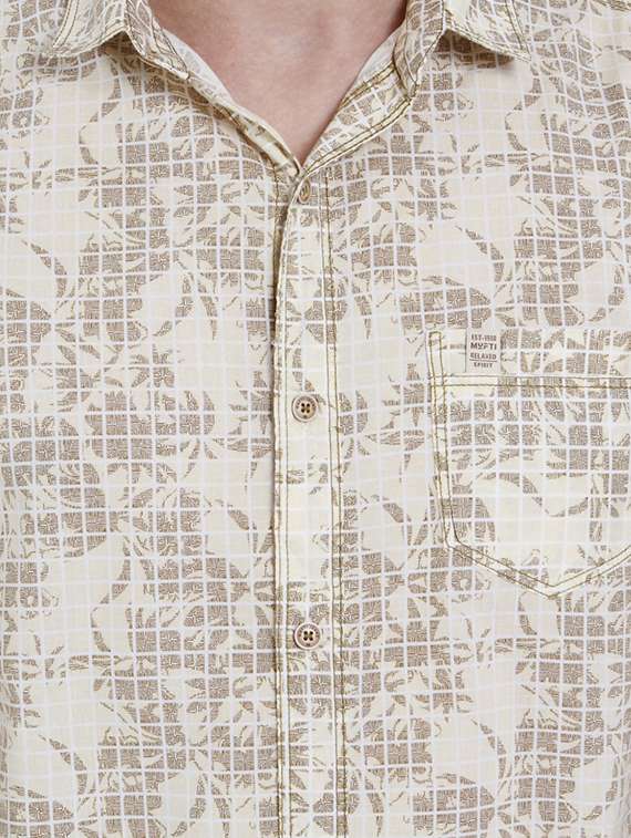 beige cotton casual shirt - 15124551 -  Standard Image - 3
