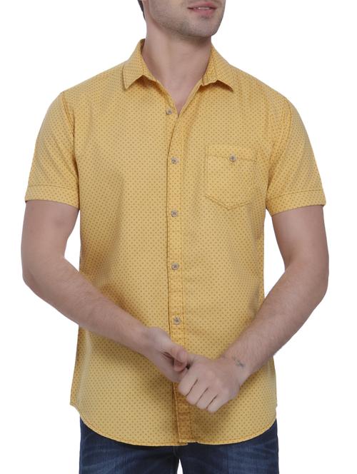 yellow cotton casual shirt - 15124552 - Standard Image - 0