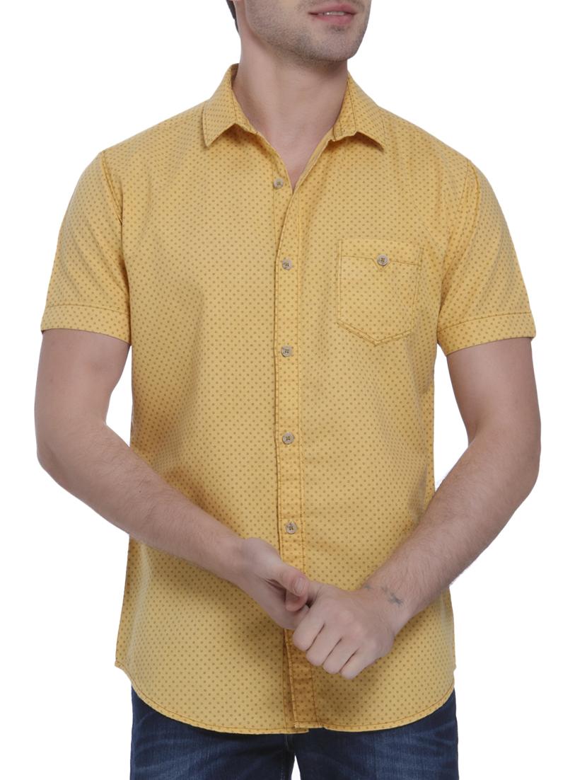 yellow cotton casual shirt - 15124552 - Zoom Image - 0