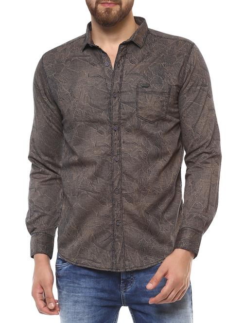 brown cotton casual shirt - 15124555 -  Standard Image - 0