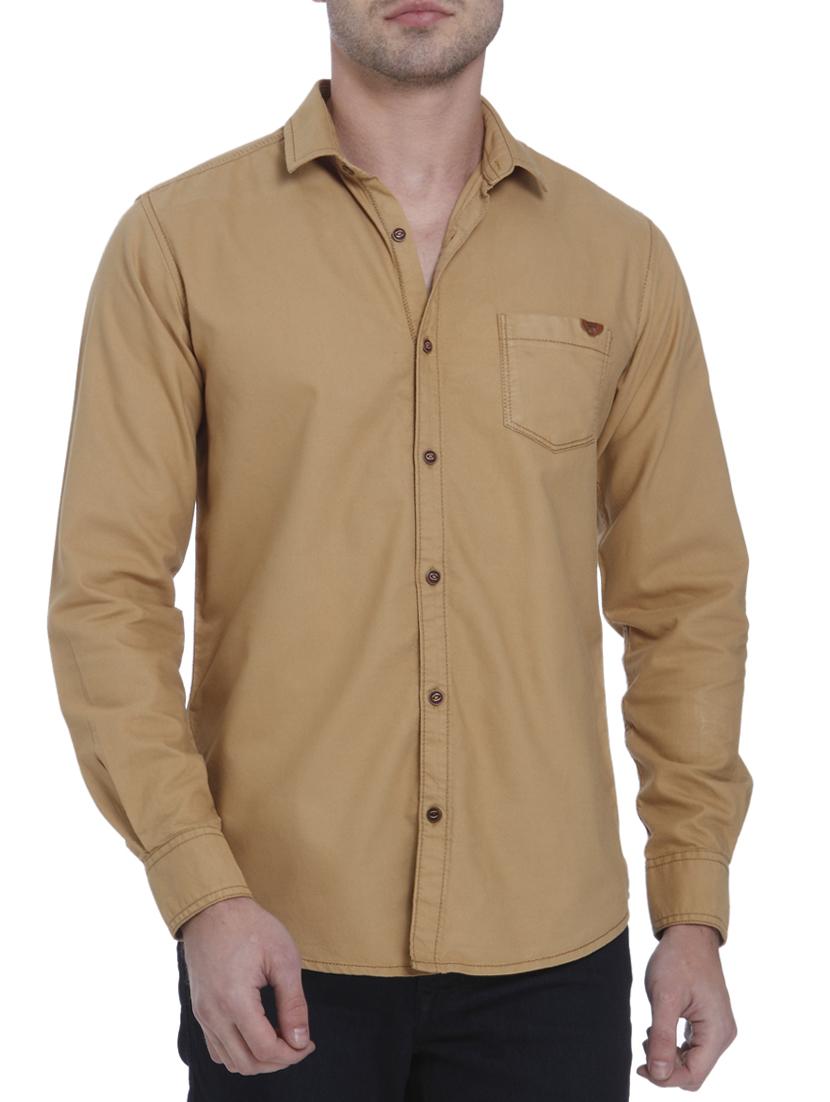 beige cotton casual shirt - 15124562 -  Zoom Image - 0