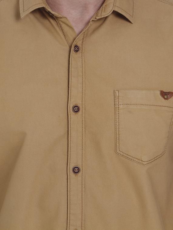 beige cotton casual shirt - 15124562 - Standard Image - 3