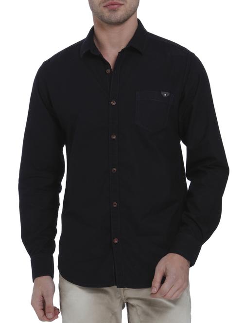 black cotton casual shirt - 15124563 - Standard Image - 0