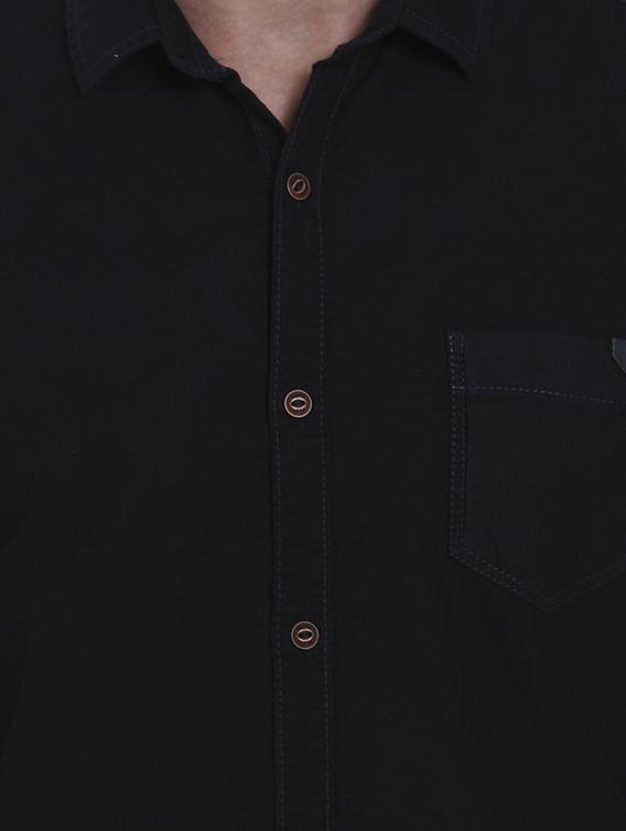black cotton casual shirt - 15124563 - Standard Image - 3